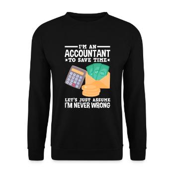 Drôle de cadeau comptable de conseiller fiscal - Sweat-shirt Unisexe - noir - Devant - Alina (178cm) & Michal (187cm)