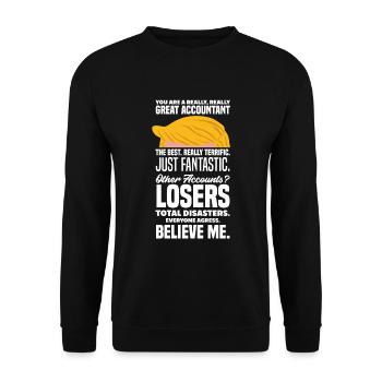 Drôle de cadeau comptable de conseiller fiscal - Sweat-shirt Unisexe - noir - Devant - Alina (178cm) & Michal (187cm)