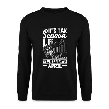 Funny Tax Advisor Accountant Gift - Unisex Sweatshirt - black - Front - Alina (178cm) & Michal (187cm)