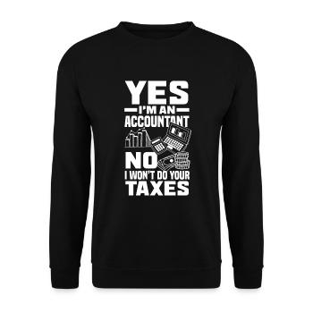 Funny Tax Advisor Accountant Gift - Unisex Sweatshirt - black - Front - Alina (178cm) & Michal (187cm)