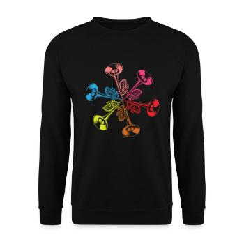 Trompete Trompeter Trompeten Spieler - Unisex Pullover - Schwarz - Vorne - Alina (178cm) & Michal (187cm)