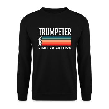 Trompete Trompeter Trompeten Spieler - Unisex Pullover - Schwarz - Vorne - Alina (178cm) & Michal (187cm)