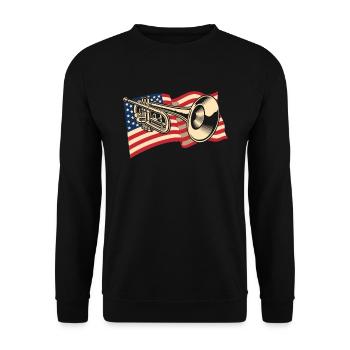 Trompete Trompeter Trompeten Spieler - Unisex Pullover - Schwarz - Vorne - Alina (178cm) & Michal (187cm)