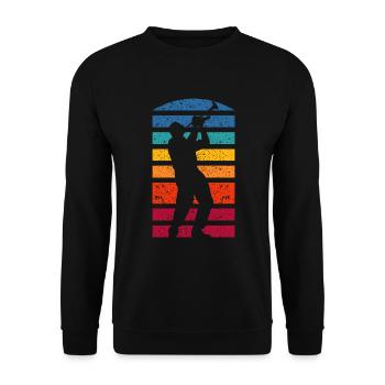 Trompete Trompeter Trompeten Spieler - Unisex Pullover - Schwarz - Vorne - Alina (178cm) & Michal (187cm)