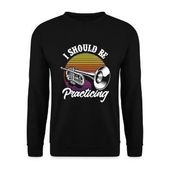 Trompete Trompeter Trompeten Spieler - Unisex Pullover - Schwarz - Vorne - Alina (178cm) & Michal (187cm)