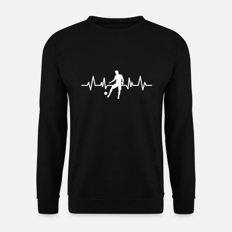 Fußball Herzschlag Heartbeat Geschenk - Unisex Pullover - Schwarz