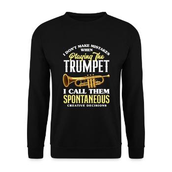 Trompete Trompeter Trompeten Spieler - Unisex Pullover - Schwarz - Vorne - Alina (178cm) & Michal (187cm)