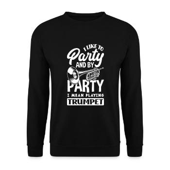 Trompete Trompeter Trompeten Spieler - Unisex Pullover - Schwarz - Vorne - Alina (178cm) & Michal (187cm)