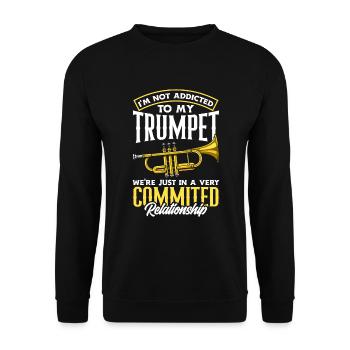 Trumpet Trumpeter Trumpet Player - Unisex Sweatshirt - black - Front - Alina (178cm) & Michal (187cm)