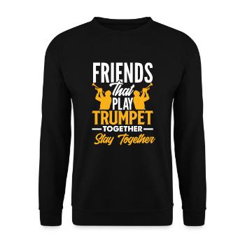 Trompete Trompeter Trompeten Spieler - Unisex Pullover - Schwarz - Vorne - Alina (178cm) & Michal (187cm)