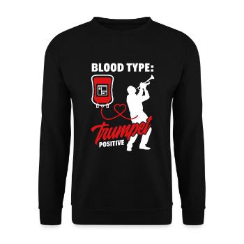 Trompete Trompeter Trompeten Spieler - Unisex Pullover - Schwarz - Vorne - Alina (178cm) & Michal (187cm)