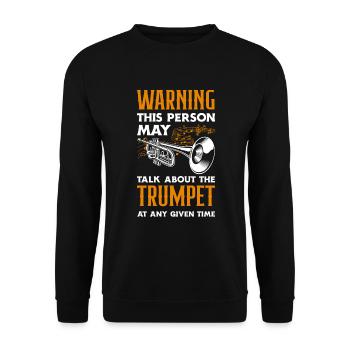 Trompete Trompeter Trompeten Spieler - Unisex Pullover - Schwarz - Vorne - Alina (178cm) & Michal (187cm)