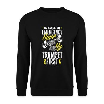 Trompete Trompeter Trompeten Spieler - Unisex Pullover - Schwarz - Vorne - Alina (178cm) & Michal (187cm)