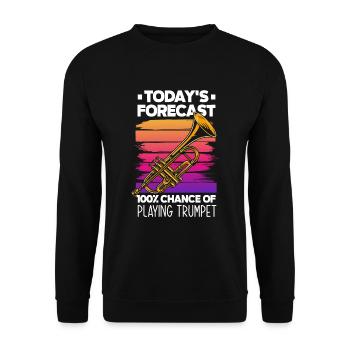 Trompete Trompeter Trompeten Spieler - Unisex Pullover - Schwarz - Vorne - Alina (178cm) & Michal (187cm)
