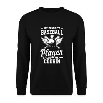 Lustiger Baseball - Unisex Pullover - Schwarz - Vorne - Alina (178cm) & Michal (187cm)