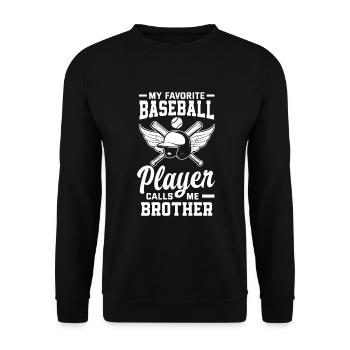 Lustiger Baseball - Unisex Pullover - Schwarz - Vorne - Alina (178cm) & Michal (187cm)