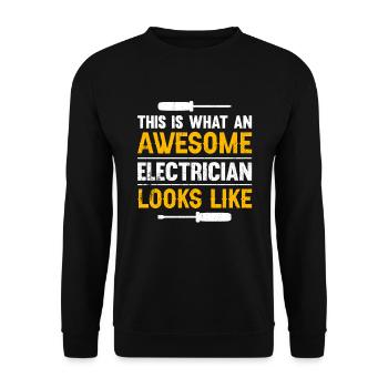 Électricien Dire Compagnon Électricien - Sweat-shirt Unisexe - noir - Devant - Alina (178cm) & Michal (187cm)