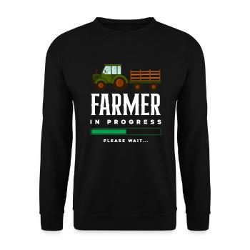 Lustiges Bauer Bauernhof Landwirt Geschenk - Unisex Pullover - Schwarz - Vorne - Alina (178cm) & Michal (187cm)