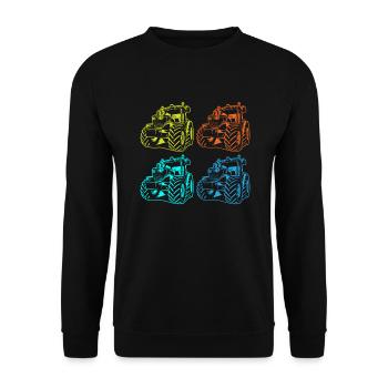 Lustiges Bauer Bauernhof Landwirt Geschenk - Unisex Pullover - Schwarz - Vorne - Alina (178cm) & Michal (187cm)
