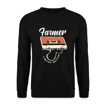 Lustiges Bauer Bauernhof Landwirt Geschenk - Unisex Pullover - Schwarz - Vorne - Alina (178cm) & Michal (187cm)