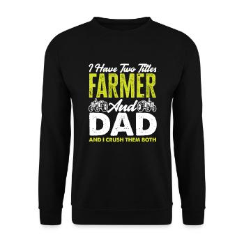 Lustiges Bauer Bauernhof Landwirt Geschenk - Unisex Pullover - Schwarz - Vorne - Alina (178cm) & Michal (187cm)