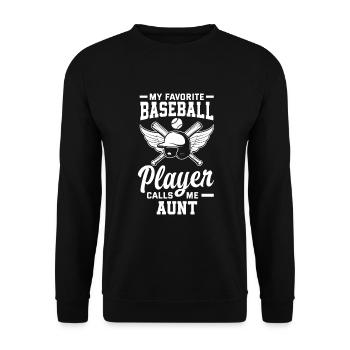 Lustiger Baseball - Unisex Pullover - Schwarz - Vorne - Alina (178cm) & Michal (187cm)