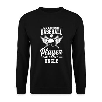 Lustiger Baseball - Unisex Pullover - Schwarz - Vorne - Alina (178cm) & Michal (187cm)