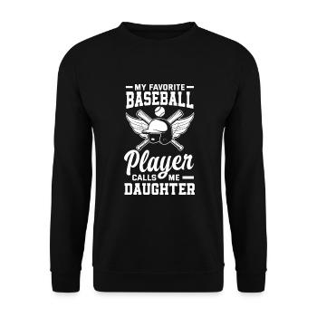 Lustiger Baseball - Unisex Pullover - Schwarz - Vorne - Alina (178cm) & Michal (187cm)