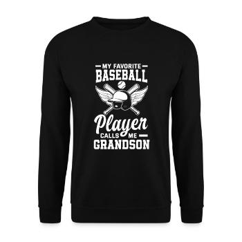 Lustiger Baseball - Unisex Pullover - Schwarz - Vorne - Alina (178cm) & Michal (187cm)