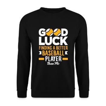 Lustiger Baseball - Unisex Pullover - Schwarz - Vorne - Alina (178cm) & Michal (187cm)