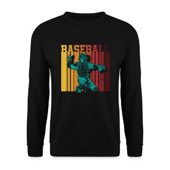Funny Baseball - Unisex Sweatshirt - black - Front - Alina (178cm) & Michal (187cm)