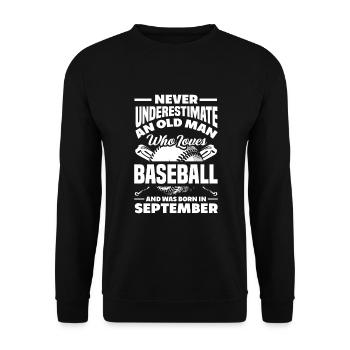 Lustiger Baseball - Unisex Pullover - Schwarz - Vorne - Alina (178cm) & Michal (187cm)