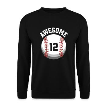 Kinder Geburtstag 12. Geburtstag Baseballparty - Unisex Pullover - Schwarz - Vorne - Alina (178cm) & Michal (187cm)