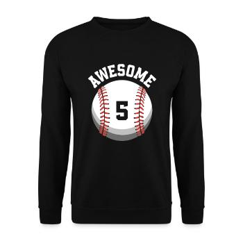 Kinder Geburtstag 5. Geburtstag Baseballparty - Unisex Pullover - Schwarz - Vorne - Alina (178cm) & Michal (187cm)