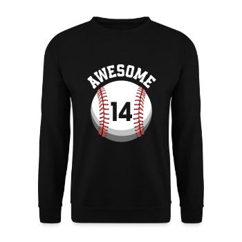 Kinder Geburtstag 14. Geburtstag Baseballparty - Unisex Pullover - Schwarz - Vorne - Alina (178cm) & Michal (187cm)