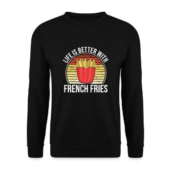Frites drôles Frites amusantes - Sweat-shirt Unisexe - noir - Devant - Alina (178cm) & Michal (187cm)