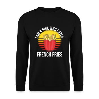 Frites drôles Frites drôles - Sweat-shirt Unisexe - noir - Devant - Alina (178cm) & Michal (187cm)
