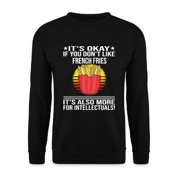 Funny Fries Funny French Fries - Unisex Sweatshirt - black - Front - Alina (178cm) & Michal (187cm)