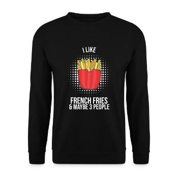 Frites drôles Frites drôles - Sweat-shirt Unisexe - noir - Devant - Alina (178cm) & Michal (187cm)