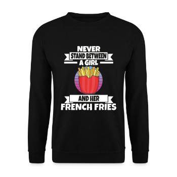 Frites drôles Frites drôles - Sweat-shirt Unisexe - noir - Devant - Alina (178cm) & Michal (187cm)