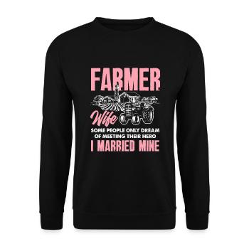 Lustiges Bauer Bauernhof Landwirt Geschenk - Unisex Pullover - Schwarz - Vorne - Alina (178cm) & Michal (187cm)
