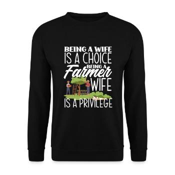 Lustiges Bauer Bauernhof Landwirt Geschenk - Unisex Pullover - Schwarz - Vorne - Alina (178cm) & Michal (187cm)