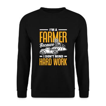 Lustiges Bauer Bauernhof Landwirt Geschenk - Unisex Pullover - Schwarz - Vorne - Alina (178cm) & Michal (187cm)