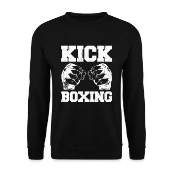 Kickboxen Kickboxer Kickboxing - Unisex Sweatshirt - black - Front - Alina (178cm) & Michal (187cm)