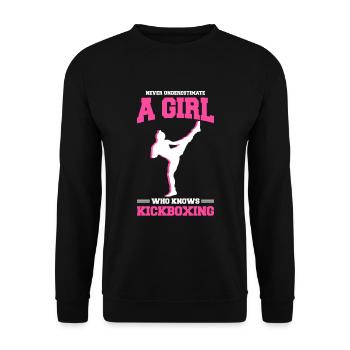 Kickboxen Kickboxer Kickboxing - Unisex Sweatshirt - black - Front - Alina (178cm) & Michal (187cm)