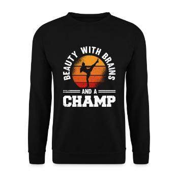 Kickboxen Kickboxer Kickboxing - Unisex Sweatshirt - black - Front - Alina (178cm) & Michal (187cm)