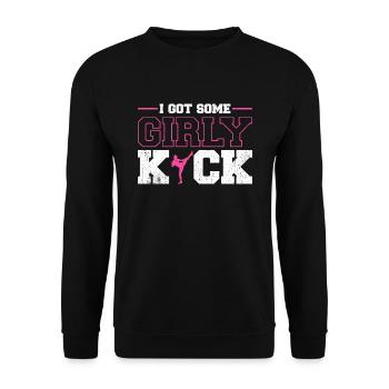 Kickboxen Kickboxer Kickboxing - Unisex Sweatshirt - black - Front - Alina (178cm) & Michal (187cm)