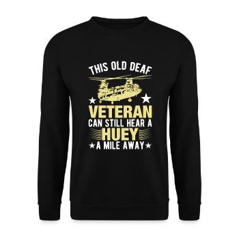Mile Away Helicopter Pilot Vietnam Veteran - Unisex Sweatshirt - black - Front - Alina (178cm) & Michal (187cm)