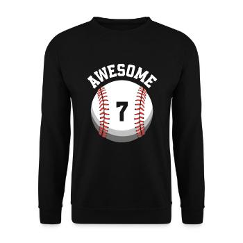 Kids Birthday 7th Birthday Baseball Party - Unisex Sweatshirt - black - Front - Alina (178cm) & Michal (187cm)
