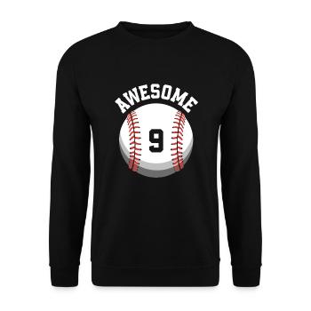 Kids Birthday 9th Birthday Baseball Party - Unisex Sweatshirt - black - Front - Alina (178cm) & Michal (187cm)